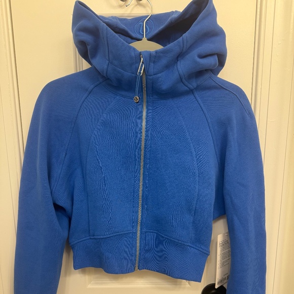 lululemon athletica Tops - Lululemon Scuba Full Zip Cropped Hoodie Pipe Dream Blue size 6